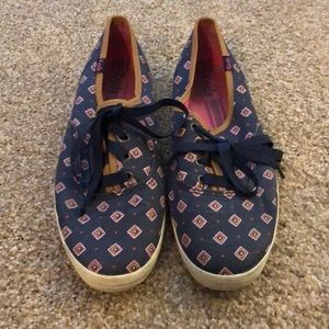 Women’s navy keds with pink diamond detail-8.5